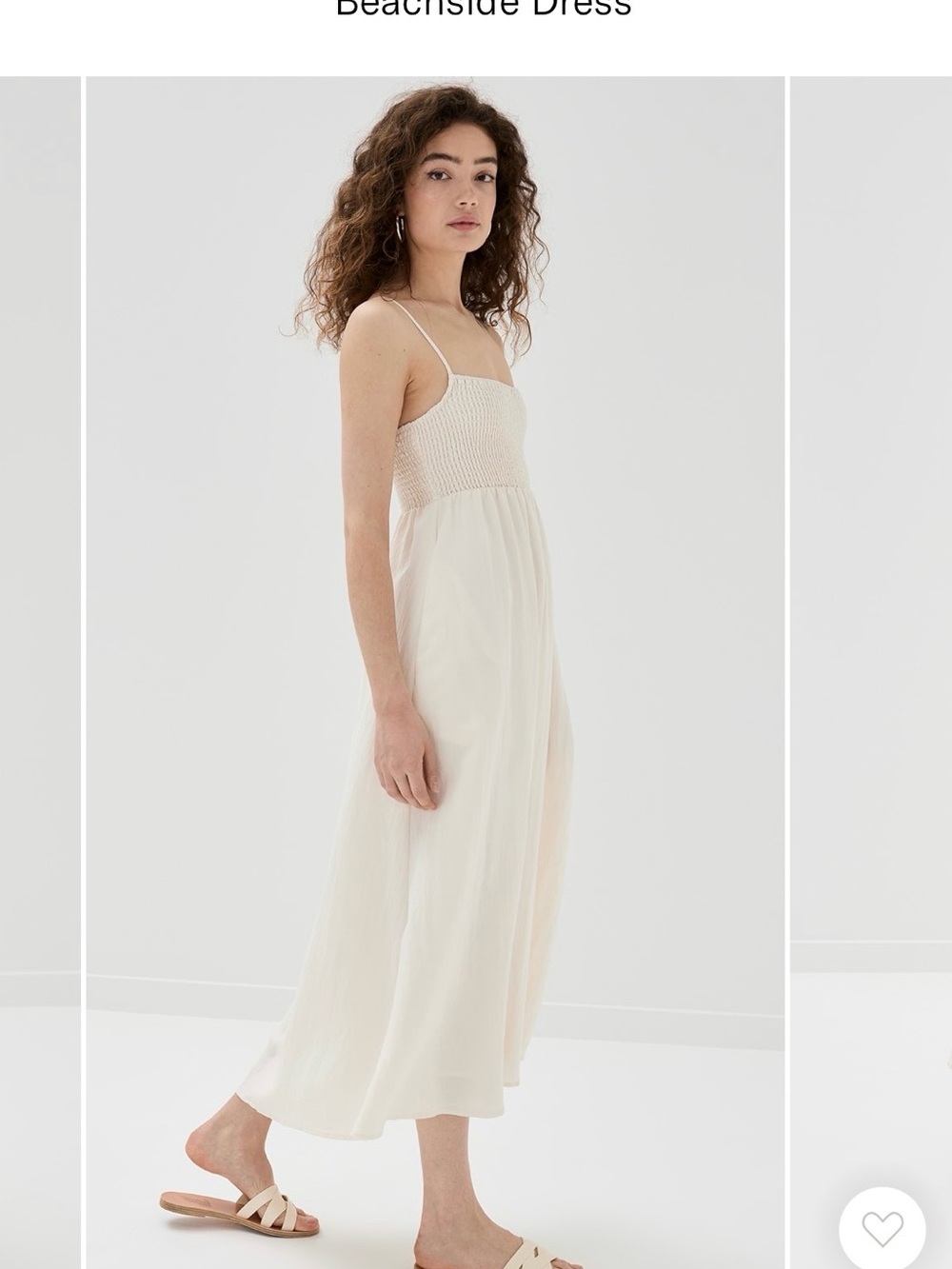 Z Supply Cream Smocked Midi Dress